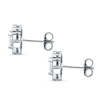 Multistone Stud Earrings Cubic Zirconia 925 Sterling Silver Wholesale